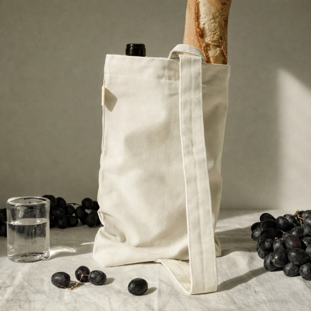 NWT canvas wine tote (2 bottles!)